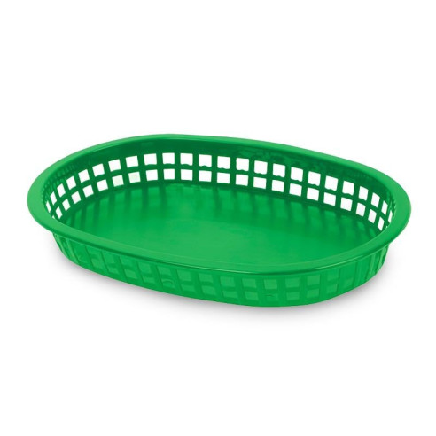 Canasta Plastica para Comida Rapida de 10-1/2 x 7 Pulgadas de Color Verde MASTER CHEF FFB-107G