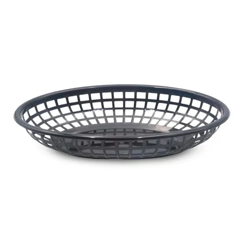 Canasta Plastica Ovalada para Comida Rapida de 9.5 x 6 Pulgadas, Color Negro THUNDER PLBK938K
