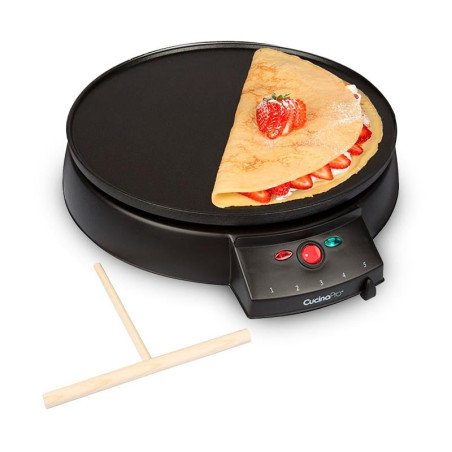 Crepera Electrica con Placa de Aluminio Antiadherente de 12 Pulgadas CUCINA PRO CCP1448