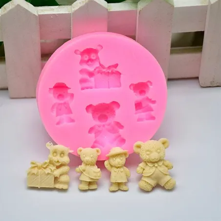 Molde de Silicon Fondant Figuras de Ositos MASTER CHEF 0760031
