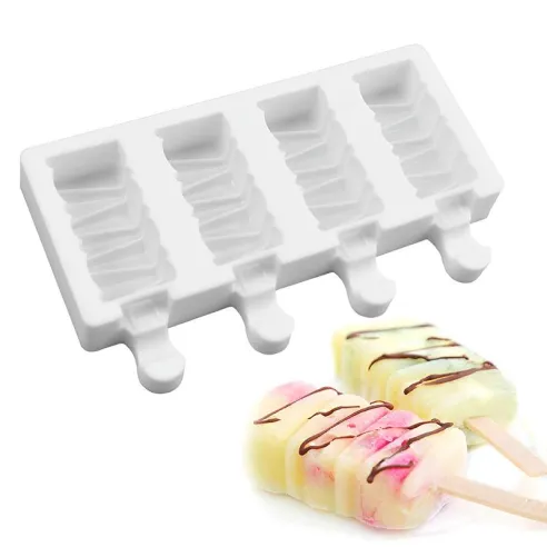 Molde de Silicon para Paletas Magnum Diseno Zig Zag de 4 Cavidades MASTER CHEF 0760052