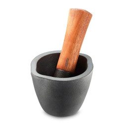 Mortero de Fundicion X-PLOSION MINI - Hierro y Madera de Acacia GEFU 34659