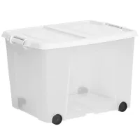 Caja Translucida para Almacenamiento con Ruedas de 75 Litros STRATA XW676-CLR/CLR-EX