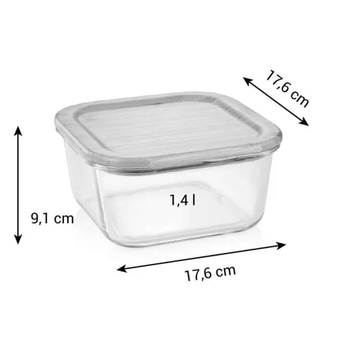 Contenedor Cuadrado de Vidrio de 1.4 Litros TESCOMA 900846