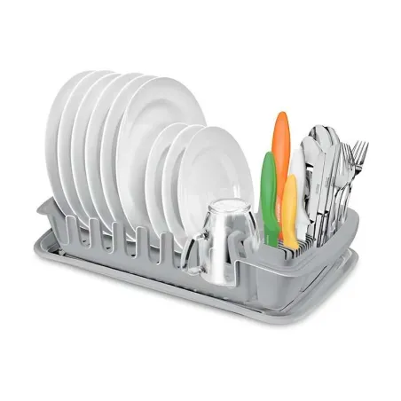 Escurridor Gris para Platos con Bandeja Recogedora TESCOMA 900643