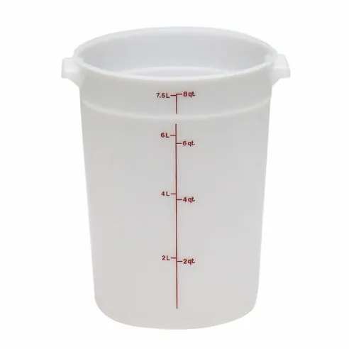 Contenedor Redondo Traslucido de Polipropileno de 8 Cuartos, Color Blanco  THUNDER PLRFT308TL