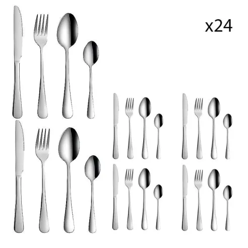 Juego de Cuberteria de Color Plateado de 24 Piezas TIPS BCS01-01