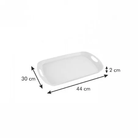 Azafate de Plastico de 44 x 30 Centimetros, Diseno de Rayas Blancas con Celeste TESCOMA 662632