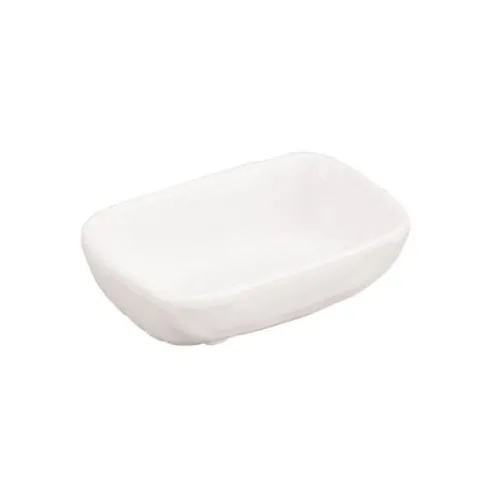 Plato Salsero Rectangular de Melamina de 4 x 3 Pulgadas, Color Blanco MASTER CHEF D084