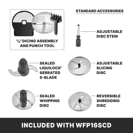 Procesador para alimentos 4 cuartos alimentacion continua 110V WARING WFP16SCD