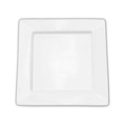 Plato Cuadrado de Ceramica de Borde Ancho de 22 Centimetros TIPS CT809