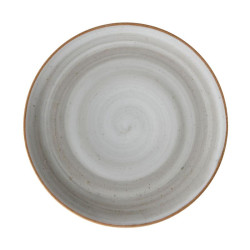 Plato Artisan estilo rustico con acabado espiral gris 27.5 cm CORONA PA1607902724