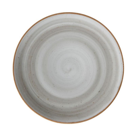 Plato Artisan estilo rustico con acabado espiral gris 27.5 cm CORONA PA1607902724