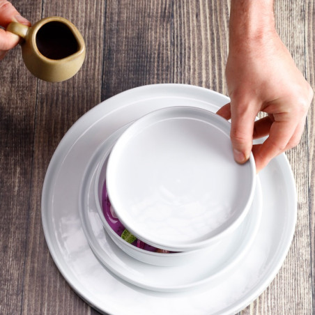 Plato plano estilo rustico de alta gama blanco 15.7 cm CORONA PA1101991512