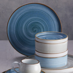 Plato Artisan estilo rustico moderno azul espiral 15.7 cm CORONA PA1604991512 2