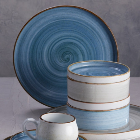 Plato Artisan estilo rustico moderno azul espiral 15.7 cm CORONA PA1604991512