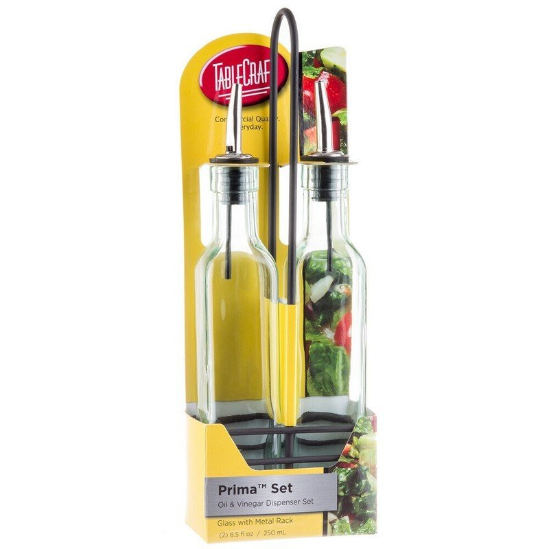 Juego de Vinagrera y Aceitera Cuadrada, Set de 8.5 Onzas TABLECRAFT H9085NBK
