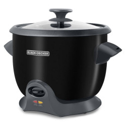 Olla Arrocera Antiadherente con Vaponera de 10 Tazas de Color Negro BLACK DECKER RC620B