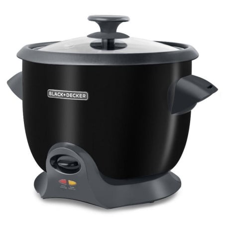 Olla Arrocera Antiadherente con Vaponera de 10 Tazas de Color Negro BLACK DECKER RC620B