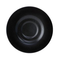 Plato Pluto reactivo negro para cafe estilo sofisticado y moderno 16 cm CORONA PP1941900324