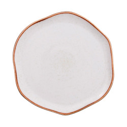 Plato ancestral Artisan Beige borde dorado diseno sofisticado 21.7 cm CORONA PA1605892012