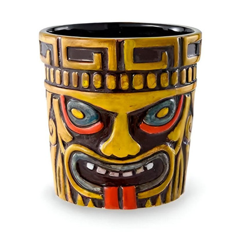 Vaso Tiki de Ceramica Romulus 490 ml - Diseno Tribal MASTER CHEF TIKI0068