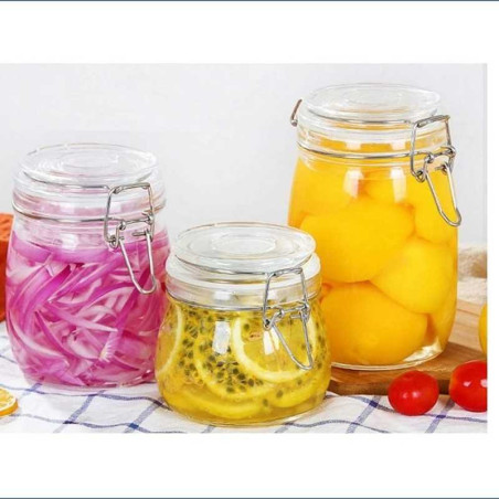 Frasco de Vidrio Transparente con Abrazadera 450 ml TIPS A-175-1-06