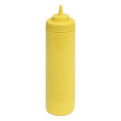 Botella Exprimible para Salsas de Boca Ancha de 24 Onzas, Color Amarilla THUNDER PLTHSB024YW
