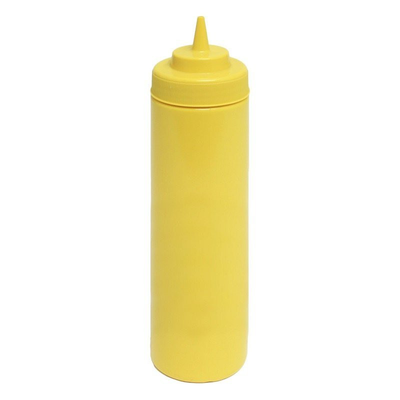 Botella Exprimible para Salsas de Boca Ancha de 24 Onzas, Color Amarilla THUNDER PLTHSB024YW