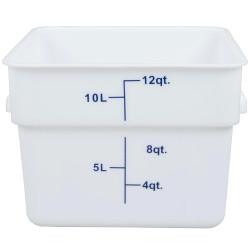 Contenedor Cuadrado de Polipropileno de 12 Cuartos, Color Blanco THUNDER PLSFT012PP