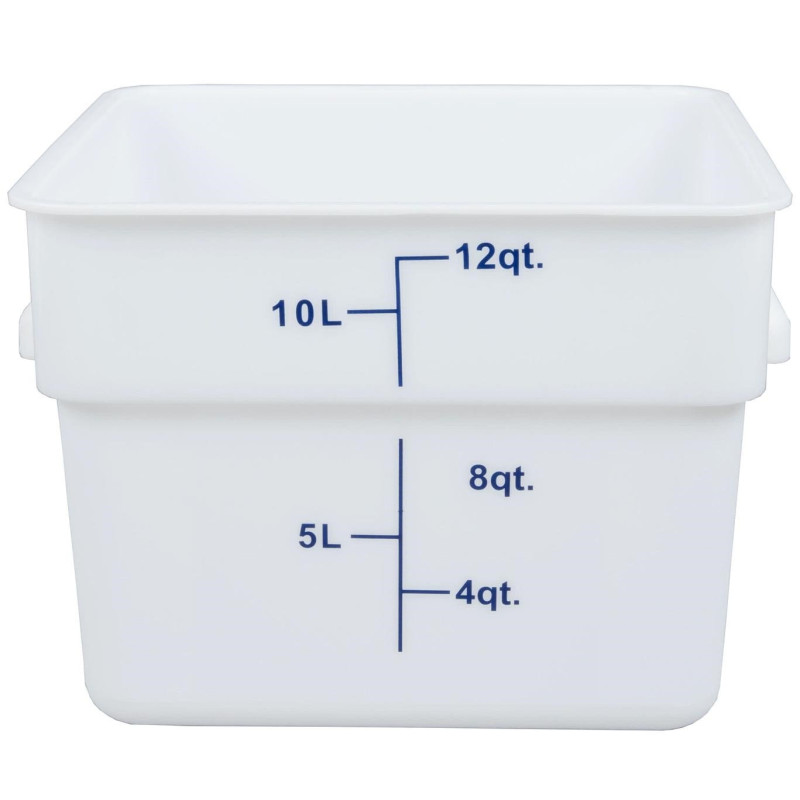 Contenedor Cuadrado de Polipropileno de 12 Cuartos, Color Blanco THUNDER PLSFT012PP