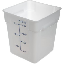 Contenedor Cuadrado de Polipropileno de 18 Quartos, Color Blanco THUNDER PLSFT018PP