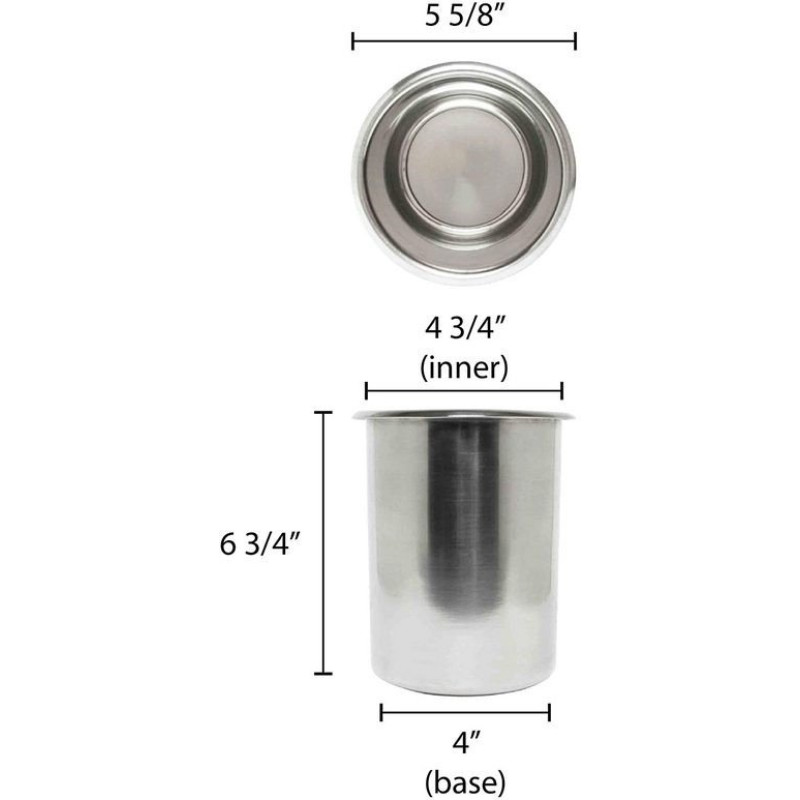 Olla para Bano Maria en Acero Inoxidable sin Tapa de 4.25 Quartos THUNDER SLBM004