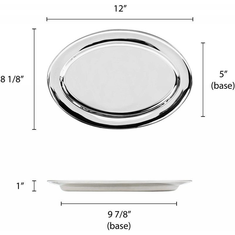 Platon Ovalado de Acero Inoxidable de 12 Pulgadas THUNDER SLOP012