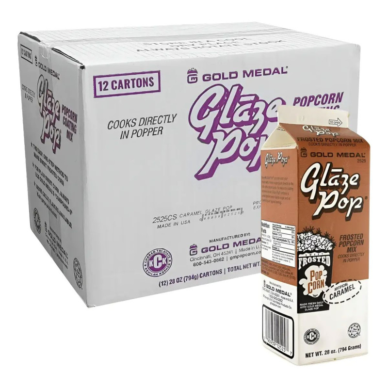 Glaze Pop Caramelo para Palomitas de Maiz Caja con 22.7 Kilogramos GOLD MEDAL 2533