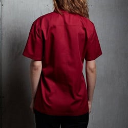 Gabacha de Chef de Manga Corta con Doble Botonadura Clasica, Talla XL, Color Rojo CHECKEDOUT CU104D0401E-XL 2