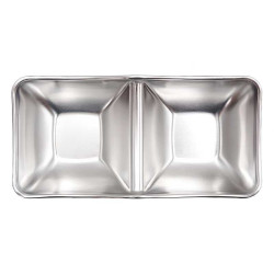 Plato Salsero Doble Cuadrado de Acero Inoxidable TIPS SSC-043 2