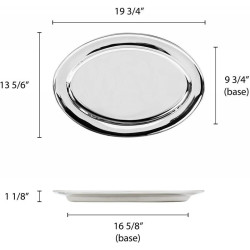 Platon Ovalado de Acero Inoxidable de 20 Pulgadas THUNDER SLOP020 2