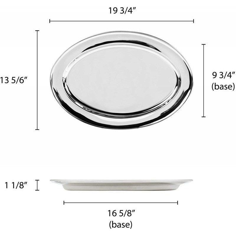 Platon Ovalado de Acero Inoxidable de 20 Pulgadas THUNDER SLOP020