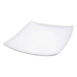 Plato Cuadrado de Melamina de 25 x 4 Centimetros de Color Blanco MASTER CHEF B045