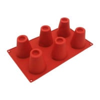 Molde de Silicon Conico, 6 Cavidades  MASTER CHEF B01-RMSM-011