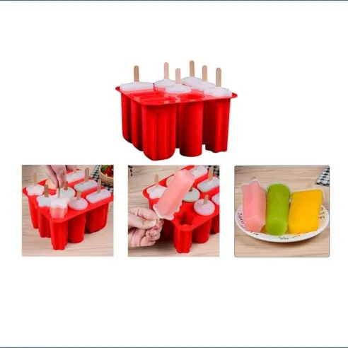 Molde de Silicon Paletas para Helados 9 Cavidades MASTER CHEF 0760048