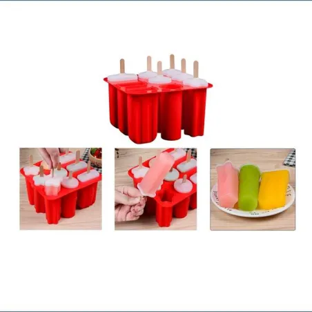 Molde de Silicon Paletas para Helados 9 Cavidades MASTER CHEF 0760048