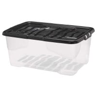 Caja Translucida para Almacenamiento de Multiusos de 42 Litros STRATA XW202-CLR/BLK-EX