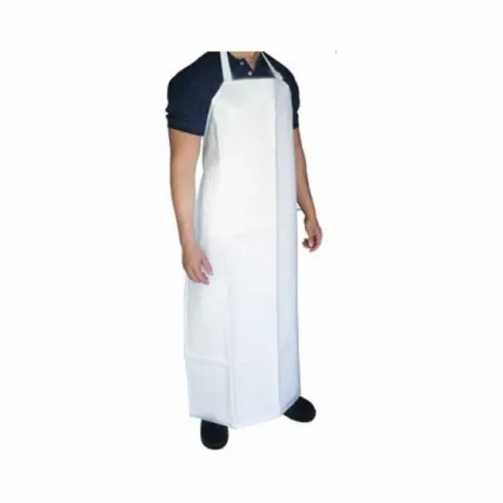 Delantal impermeable de PVC, Medida 120 x 90 Centimetros, Color Blanco TIPS 1030016