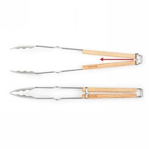 Pinza para BBQ de Acero Inoxidable con Mango de Madera de 46  Centimetros TESCOMA 707412