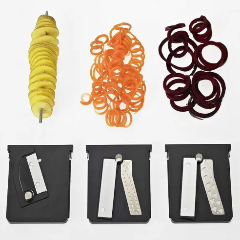 Cortador para Verduras y Frutas en Espiral con 3 Cuchillas Intercambiables LURCH 00010301