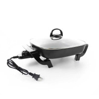 Sarten Electrico Antiadherente con Tapa de Vidrio de 12 Pulgadas de 1200W PREMIUM PES1209