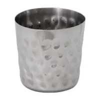Recipiente de Acabado Martillado de Acero Inoxidable de Papas Fritas de 4-1/8 Pulgadas KING METAL FFMS60
