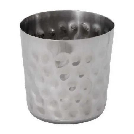 Recipiente de Acabado Martillado de Acero Inoxidable de Papas Fritas de 4-1/8 Pulgadas KING METAL FFMS60